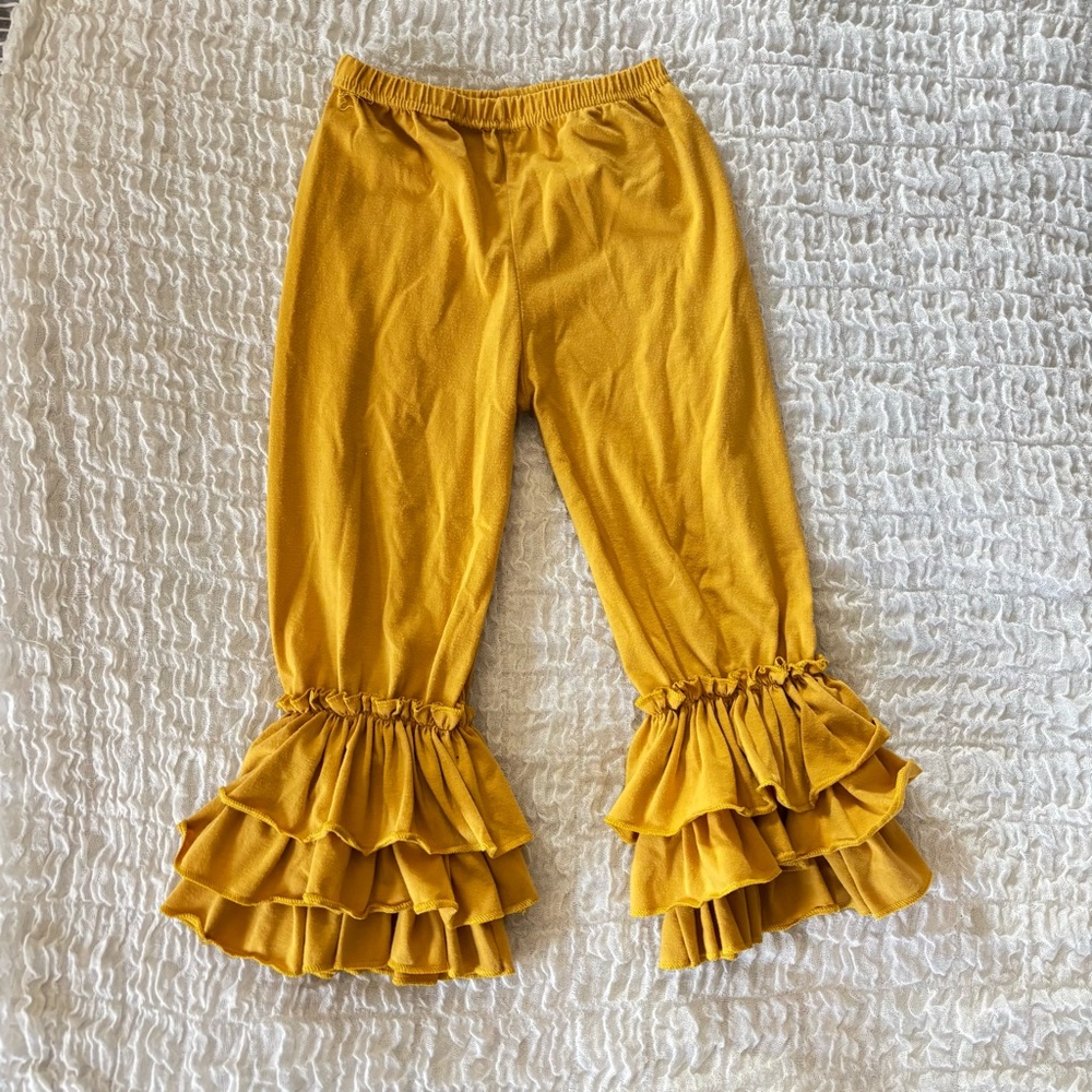 Size 5 mustard Yellow Ruffle Kids Pants